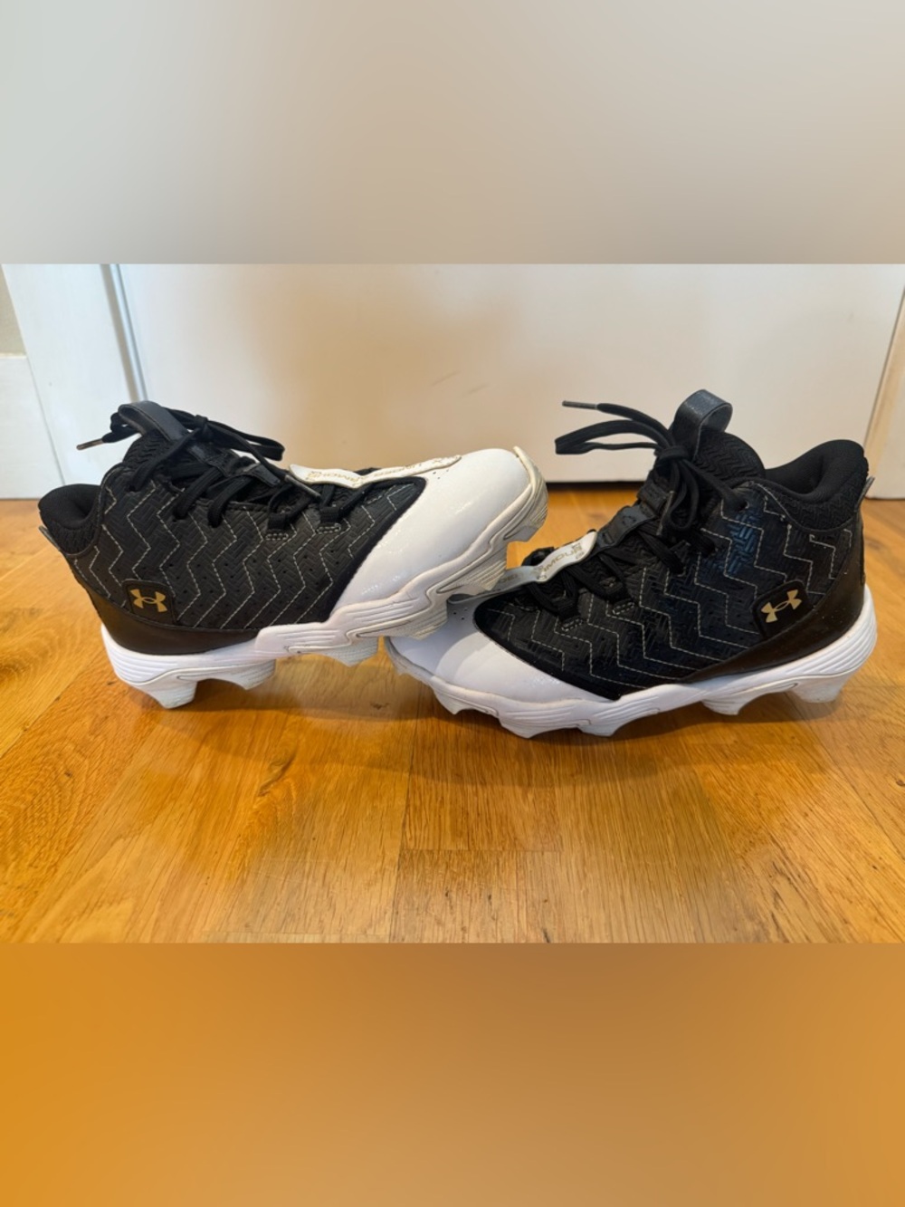 Under Armour Kids Black and White High-Top Sneakers